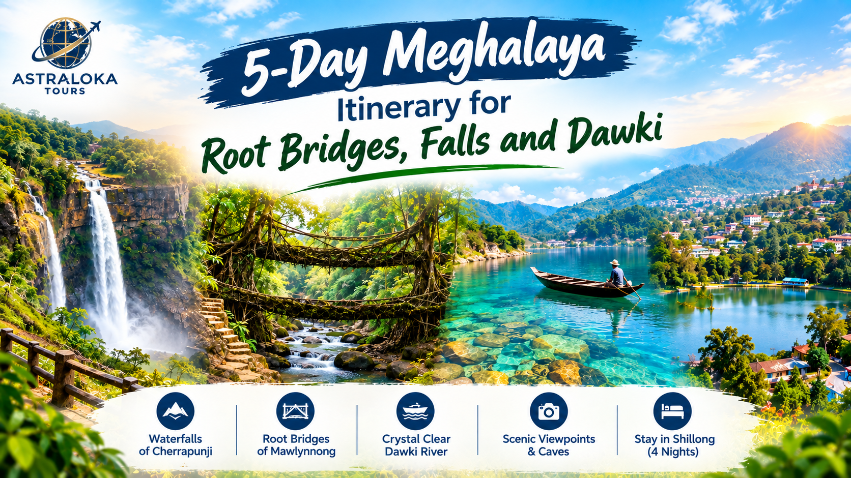 A 5-Day Meghalaya Itinerary for Root Bridges, Falls and Dawki
